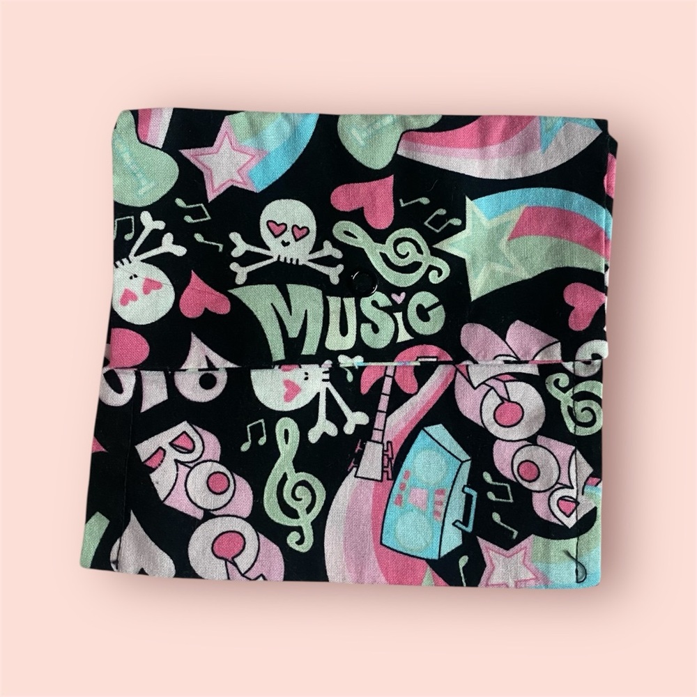 Handmade Girly Print Fabric Snap Closure Multipurpose Makeup Stash Bag